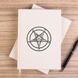 Zepplin Giyim Baphomet Logo 2 Çizgisiz Kanvas Defter Çizgisiz - Krem - 14x21 cm