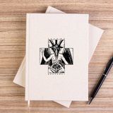 Zepplin Giyim Baphomet Save Me Çizgisiz Kanvas Defter Çizgisiz - Krem - 14x21 cm
