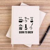 Zepplin Giyim Barista Born To Brew Krem Çizgisiz Kanvas Defter Çizgisiz - 14x21 cm