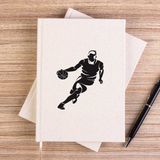 Zepplin Giyim Basketball Hoop Siluet Çizgisiz Kanvas Defter Çizgisiz - Krem - 14x21 cm