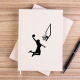Zepplin Giyim Basketball Smack Siluet Çizgisiz Kanvas Defter Çizgisiz - Krem - 14x21 cm