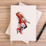 Zepplin Giyim Basketbol Baller Red Siluet Çizgisiz Kanvas Defter Çizgisiz - Krem - 14x21 cm