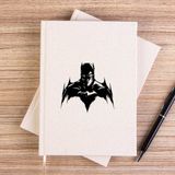 Zepplin Giyim Batmn Silluhette Çizgisiz Kanvas Defter Çizgisiz - Krem - 14x21 cm