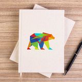 Zepplin Giyim Bear Color Mozaik Çizgisiz Kanvas Defter Çizgisiz - Krem - 14x21 cm