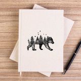 Zepplin Giyim Bear Forest Çizgisiz Kanvas Defter Çizgisiz - Krem - 14x21 cm