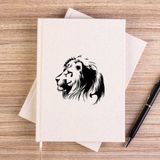 Zepplin Giyim Black Lion Siluet Çizgisiz Kanvas Defter Çizgisiz - Krem - 14x21 cm