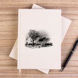 Zepplin Giyim Black Tree Lake Çizgisiz Kanvas Defter Çizgisiz - Krem - 14x21 cm