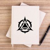 Zepplin Giyim Black Triangle Circle Çizgisiz Kanvas Defter Çizgisiz - Krem - 14x21 cm