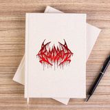Zepplin Giyim Bloodbath Logo Red Çizgisiz Kanvas Defter Çizgisiz - Krem - 14x21 cm