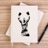 Zepplin Giyim Boxing Fighter Siluet Çizgisiz Kanvas Defter Çizgisiz - Krem - 14x21 cm