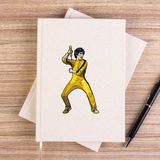 Zepplin Giyim Bruce Lee Face For Fight Çizgisiz Kanvas Defter Çizgisiz - Krem - 14x21 cm
