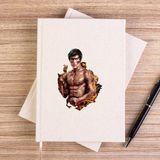 Zepplin Giyim Bruce Lee Kick Dragon Çizgisiz Kanvas Defter Çizgisiz - Krem - 14x21 cm