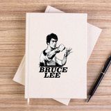 Zepplin Giyim Bruce Lee Portre Çizgisiz Kanvas Defter Çizgisiz - Krem - 14x21 cm