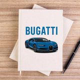 Zepplin Giyim Bugati Blue Sport Car Krem Çizgisiz Kanvas Defter Çizgisiz - 14x21 cm