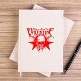 Zepplin Giyim Bullet For My Valentine Skull Çizgisiz Kanvas Defter Çizgisiz - Krem - 14x21 cm