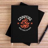 Zepplin Giyim Camp Fire Siyah Çizgisiz Kanvas Defter Çizgisiz - 14x21 cm