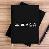 Zepplin Giyim Camp Icon Siyah Çizgisiz Kanvas Defter Çizgisiz - 14x21 cm