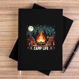 Zepplin Giyim Camp Life Siyah Çizgisiz Kanvas Defter Çizgisiz - 14x21 cm