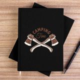 Zepplin Giyim Camping Time Siyah Çizgisiz Kanvas Defter Çizgisiz - 14x21 cm