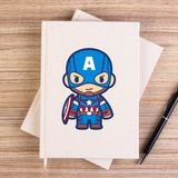 Zepplin Giyim Captain America Animation Çizgisiz Kanvas Defter Çizgisiz - Krem - 14x21 cm