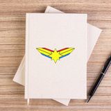 Zepplin Giyim Captain Marvel Logo Çizgisiz Kanvas Defter Çizgisiz - Krem - 14x21 cm