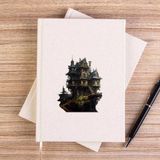 Zepplin Giyim Castle In The Forest Çizgisiz Kanvas Defter Çizgisiz - Krem - 14x21 cm