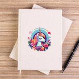 Zepplin Giyim Charming Unicorn Çizgisiz Kanvas Defter Çizgisiz - Krem - 14x21 cm