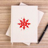 Zepplin Giyim Chimaira Logo Red Çizgisiz Kanvas Defter Çizgisiz - Krem - 14x21 cm