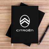 Zepplin Giyim Citroen Text Logo Siyah Çizgisiz Kanvas Defter Çizgisiz - 14x21 cm