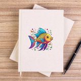 Zepplin Giyim Colorful Fish Çizgisiz Kanvas Defter Çizgisiz - Krem - 14x21 cm