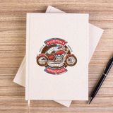 Zepplin Giyim Custom Motorcycle Çizgisiz Kanvas Defter Çizgisiz - Krem - 14x21 cm