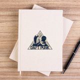 Zepplin Giyim Daft Punk Triangle Çizgisiz Kanvas Defter Çizgisiz - Krem - 14x21 cm