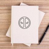 Zepplin Giyim Deadpool Logo Çizgisiz Kanvas Defter Çizgisiz - Krem - 14x21 cm