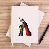 Zepplin Giyim Deadpool Wolverine Poster Çizgisiz Kanvas Defter Çizgisiz - Krem - 14x21 cm