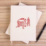Zepplin Giyim Death Logo Çizgisiz Kanvas Defter Çizgisiz - Krem - 14x21 cm