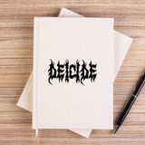 Zepplin Giyim Deicide Logo Çizgisiz Kanvas Defter Çizgisiz - Krem - 14x21 cm
