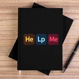 Zepplin Giyim Designer Help Me Siyah Çizgisiz Kanvas Defter Çizgisiz - 14x21 cm