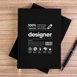 Zepplin Giyim Designer Siyah Çizgisiz Kanvas Defter Çizgisiz - 14x21 cm