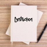 Zepplin Giyim Destruction Text Çizgisiz Kanvas Defter Çizgisiz - Krem - 14x21 cm