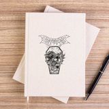 Zepplin Giyim Dismember Skull Çizgisiz Kanvas Defter Çizgisiz - Krem - 14x21 cm