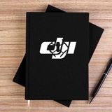 Zepplin Giyim Dj Logo Silüet Siyah Çizgisiz Kanvas Defter Çizgisiz - 14x21 cm