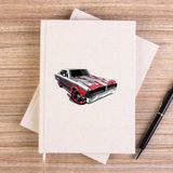 Zepplin Giyim Dodge Charger Çizgisiz Kanvas Defter Çizgisiz - Krem - 14x21 cm