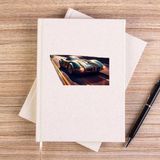 Zepplin Giyim Driving A Car Çizgisiz Kanvas Defter Çizgisiz - Krem - 14x21 cm