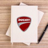 Zepplin Giyim Ducati Multistrada Logo Çizgisiz Kanvas Defter Çizgisiz - Krem - 14x21 cm
