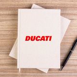 Zepplin Giyim Ducati Red Logo Çizgisiz Kanvas Defter Çizgisiz - Krem - 14x21 cm