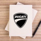 Zepplin Giyim Ducati Scrambler Logo Çizgisiz Kanvas Defter Çizgisiz - Krem - 14x21 cm