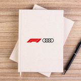 Zepplin Giyim F1 Audi Logo Çizgisiz Kanvas Defter Çizgisiz - Krem - 14x21 cm