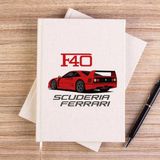 Zepplin Giyim Ferari F40 Krem Çizgisiz Kanvas Defter Çizgisiz - 14x21 cm