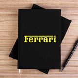 Zepplin Giyim Ferari Gold Text Siyah Çizgisiz Kanvas Defter Çizgisiz - 14x21 cm
