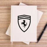 Zepplin Giyim Ferari Logo Horse Krem Çizgisiz Kanvas Defter Çizgisiz - 14x21 cm